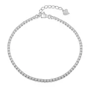 ANYCO Bracelet 925 Silver Adjustable Cuban Chain Bangle with Chunky Charms Jewelry for Women