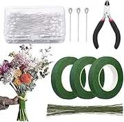 Flower Tape for Bouquets - 0.47in Wide Bouquet Tape | 30 Gauge Strap Set for Journaling Photo Albums Gardening Crafting Scrapbooking Grafting Table Setting Birthday Card Making Wrapping