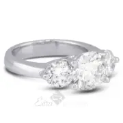 4.40ct G/SI1 Round Natural Certified Diamonds 14kw Gold Classic Three-Stone Ring