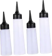 4pcs Shampoo Travel Empty Bottle Scale Squeeze Bottle Measuring Applicator Bottle Squeeze Bottle for Hair Salon Accessories Hair Dye Bottle Black Plastic