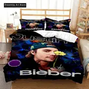 a3534 Bed Sheets Singer Justin Bieber Fashion Bedding Set Boys Girls Duvet Cover Pillowcase Bed Adult Bedroom3-Piece Bedding Set (1 Duvet Cover +