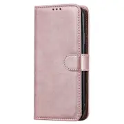 For Iphone 11 Pro Max Solid Horizontal Flip Protective Case With Holder and Card Slots and Wallet and Photo Frame and Lanyard(Rose Gold)