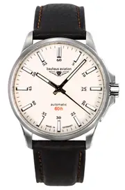 Bauhaus Aviation Leather Strap Full Luminous Beige Dial 28645 100M Mens Watch
