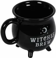 Halloween Coffee Mug Witches Brew Black Cauldron Coffee Mug Cup With Moon & Stars
