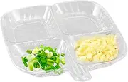Compartment Plates | Four-Grid Food Plates with Dividers,Square Fruit Dish Compartmentalized Household Tableware Dishwasher-Safe for Baby Camping School