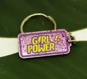 GIRL POWER BATTERY KEYCHAIN Car Keys Cute Adorable Feminist Girls Ladies Cool