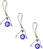 TOYANDONA 3pcs Blue Eyes Pendant Evil Eye Bracelet Kit Evil Eye Friendship Bracelets Hanging Turkey Eye Decorations Evil Eye Keychain Solder Jewelry Car Glare Anti Dreamcatcher Anklets Glass