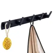 Coat Rack Wall Mount with 5 Hooks, Black Wall Coat Hook, Wall Mounted Modern ...
