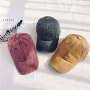 Plain Denim Baseball Cap Adjustable - Washed Khaki - One Size