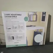 U Brands 2-Way Adjustable Locker Shelf White Durable for the Entire School Year
