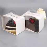 Transparent White Cut Pieces Cake Box Mousse Pastry Takeaway Portable Gift Box
