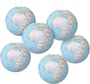 World Map Globes Hanging Paper Lantern Map Classroom Decorations Travel Themed Party Decorations 12 INCH Earth Day Decorations for Home Earth Theme Party Decor Supplies