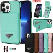 For iPhone 16 15 14 13 12 11 Pro Max 8 Plus Wallet Case Card Holder Stand Cover