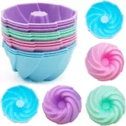 MURISE Mini Bundt Cake Pan for Baking, Silicone Nonstick, 3.07 Inch Small Mold