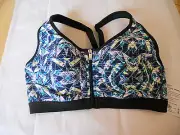 VICTORIAS SECRET VS KNOCKOUT SPORT BRA NWT ZIPPER FRONT CLOSE 2P66 MULTI COLOR