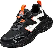 [ZHENSI] Men's Safety Shoes Steel Toe Cap Work Sneakers Lightweight Non-Slip Industry Construction Shoes