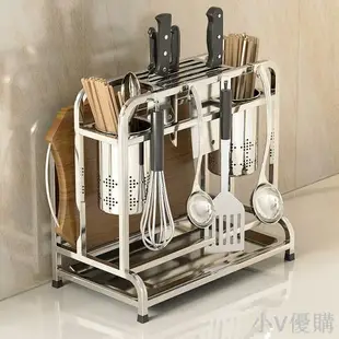 304不銹鋼刀架菜板架一體筷子筒刀座具收納架子多功能廚房置物架