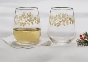 Charter Club Gilded Stemless Wine Glass, Set of 2