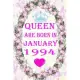 Queen Are Born In January 1994: Journal (Diary, Notebook): Funny Blank Lined Notebook Gift for Women and Birthday Card Alternative for Friend or Cowor