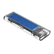 [TCM2-C3-BL] NVMe M-Key M.2 SSD to USB-C 10Gbps Enclosure Transparent Blue