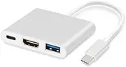 USB 3.1 Type-C Thunderbolt3 to HDMI Display Adapter Plus USB3.0 OTG Port USB-C Port 3-in-1 for Apple MacBook Pro Air Laptop Notebook to HDTV Monitor