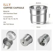 Stainless Steel Reusable Capsule Pods Set For Illy X7 Y3 Y5 Coffee Maker Machine