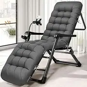 Tycdiose Chaise Lounge Cushions Outdoor Lounge Chair Cushion for Outdoor Patio Furniture Waterproof 71 x 20 x 4 Inches Indoor Outdoor Memory Foam Zero Gravity Chair Cushion with Ties (Grey)