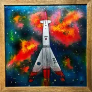 50's Era Spaceship 2 of 4 Painting