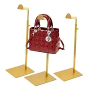Handbag Display Stands, 3 Pack Mirrors Gold Purse Display Stands, Gold (Pack3)