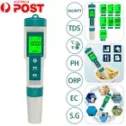 Water Tester Test Pen Digital Monitor Meter Aquarium TDS PH EC S.G TEMP ORP SALT