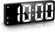AMIR [New Version] Digital Alarm Clock, LED Alarm Clock for Bedroom, Electronic Desktop Clock with Temperature Display, Voice Control, 12/24H, Small Clock for Bedroom Decor