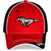 Red on Black Mustang Running Horse Hat * Stylish Cap For Mustang Fans SHIPS FREE