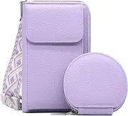 [Long Keeper] Crossbody Phone Bag for Women Ladies Vegan Leather Small Phone Purse with Coin Purse Card Holder Cross Body Bag Wallet for Travel Casual