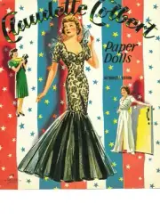 VINTAGE UNCUT 1943 CLAUDETTE COLBERT PAPER DOLLS~RARE~#1 TOP REPRODUCTION SELLER