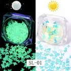 6 Bottle Luminous Sequins Glow In the Dark Glitters Resin Jewelry Findings Craft
