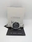 Citizen Eco-Drive Mens Silver Case Blue Dial Chronograph Diver Wristwatch