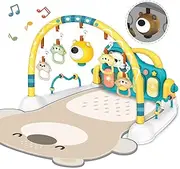 REMOKING Newborns Toys Baby Gym Play Mat,Tummy Time Mat with Night Lights,Kick & Play Piano,Rattles for 0-6-12-18 Months Baby,Early Sensory Play Activity Centre for Infant Toys Gift