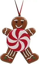 GARENDE Gingerbread Hanging Pendant Christmas Hanging Decorations Soft Clay Ornament for Home Window Holiday Farmhouse Housewarming, Gingerbread w Sugar