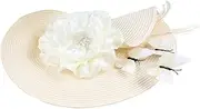 [Ipetboom] Bride Fascinator Hat for Wedding Women Headdress Headband Butterfly Fascinator for Birthday Decorations Beige