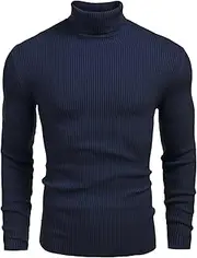 [Generic] Men's Casual Basic Tops Slim Fit Turtneck Long Sleeve Pullover Sweaters Thermal Breathable Outdoor Sport Tshirts