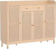 Artiss Shoe Rack Storage Cabinet with Adjustable Shelves 26 Pairs Pine