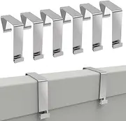 KOPKIO Office Cubicle Hangers Over The Door Hook,Cubicle Walls Hooks Universal Panel Partition Metal Hooks for Hanging File Bins,Keys,Whiteboard,Black (6 Pcs Silver)