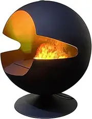 Electric Fireplace Electric Fireplace, Vertical Spherical Electric Fireplace with Realistic Flame, Three-Dimensional Home Black Decorative Fireplace Linear Fireplace