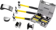 M7007 Auto Body Repair Kit with Hammers on Fiberglass Handles and Dollies in Too