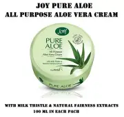 5 PACK OF JOY PURE ALOE,ALOE VERA CREAM WITH WHEATGERM OIL & MILK THISTLE-100ML