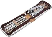 7 Pcs Manicure Set Household Stainless Steel Nail Clippers Manicure Tool Pedicure Nail Scissor Brown