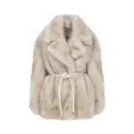 [Sportmax] Sportmax-Beige Rosaria Faux Fur Coat-Donna XS STAND