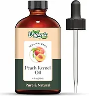 Organic Zing Peach Kernel (Prunus Persica) Oil | Pure & Natural Carrier Oil for Massage, Skincare, Haircare - 118ml/3.99fl oz