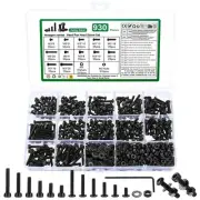 930 Pcs Screw Assortment Kit - M3 Hex Socket Head Cap Screws Set & Hex Button...