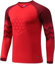 [TACKTIMES] Kids Boys Training Soccer Jersey Uniforms Long Sleeve Soccer Goalkeeper Jersey Padded Goalie Shirt